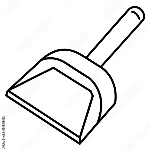 Dustpan line art vector