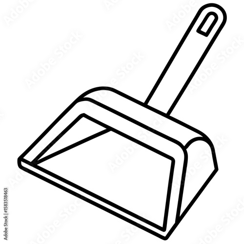 Dustpan line art vector