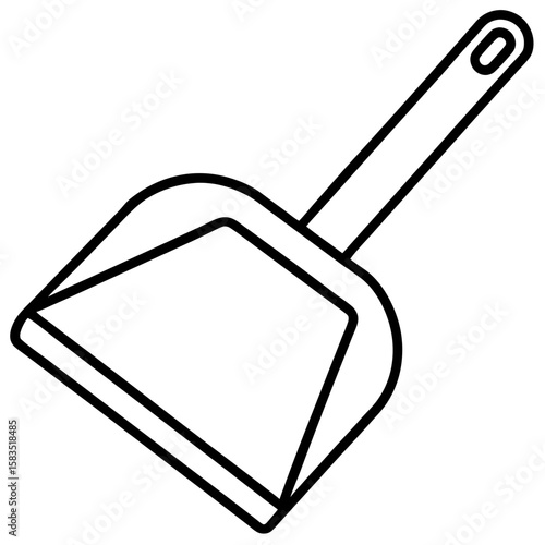 Dustpan line art vector