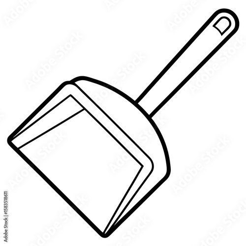 Dustpan line art vector