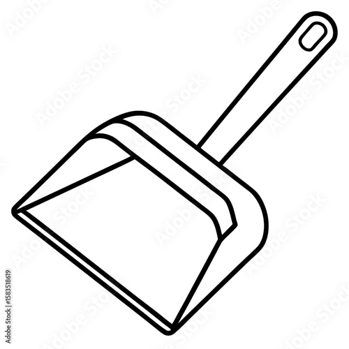 Dustpan line art vector