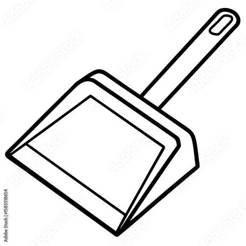 Dustpan line art vector