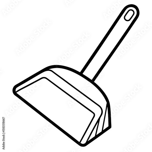 Dustpan line art vector