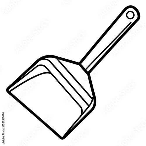 Dustpan line art vector