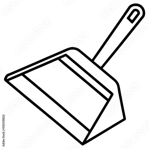 Dustpan line art vector