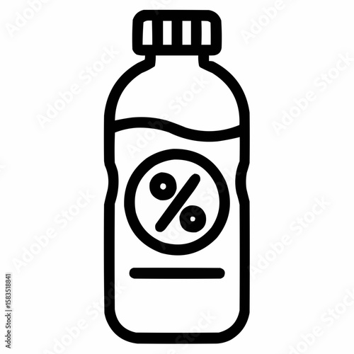 Water bottle with percentage meter. Daily intake tracking