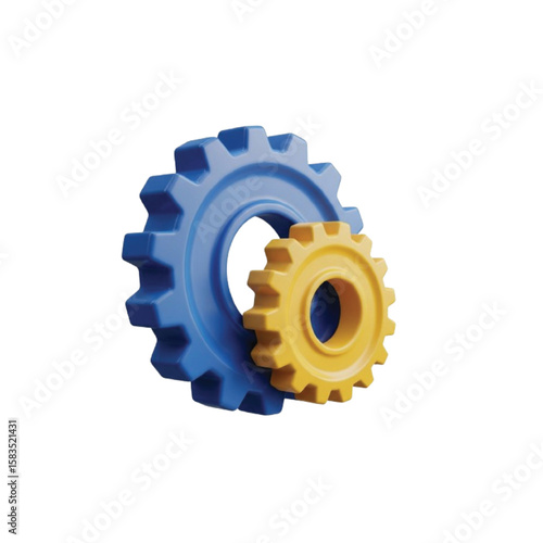 Action of Assembling, Subject of Gears, Location in Workshop, Content Type of Illustration, Environment of Industrial Setting, Viewpoint of Close-Up, Concept of Engineering