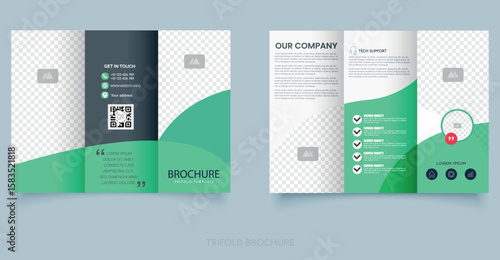 Corporate business trifold brochure template. Modern, Creative and Professional tri fold brochure vector design. Editable file