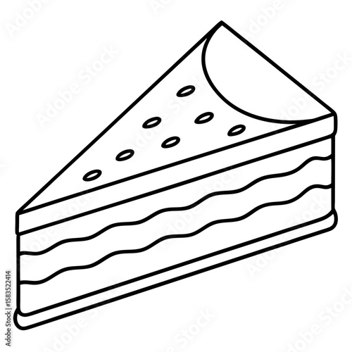 Dobos Torte line art vector