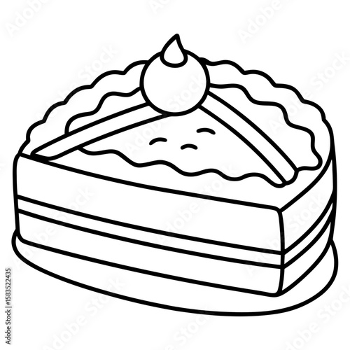 Dobos Torte line art vector