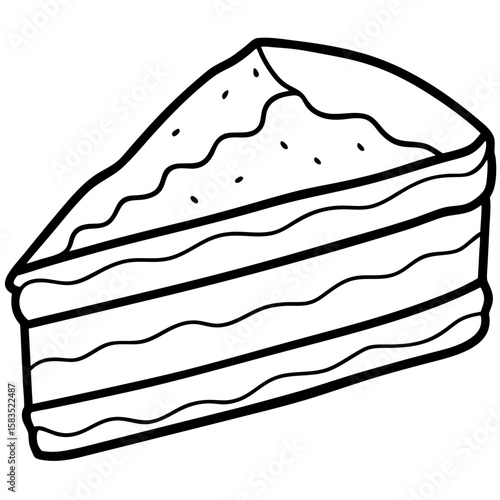 Dobos Torte line art vector