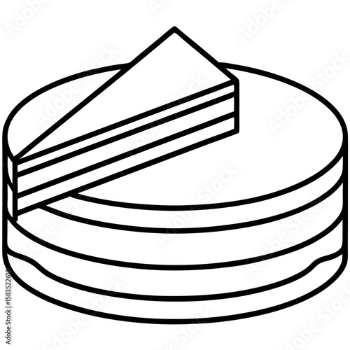 Dobos Torte line art vector