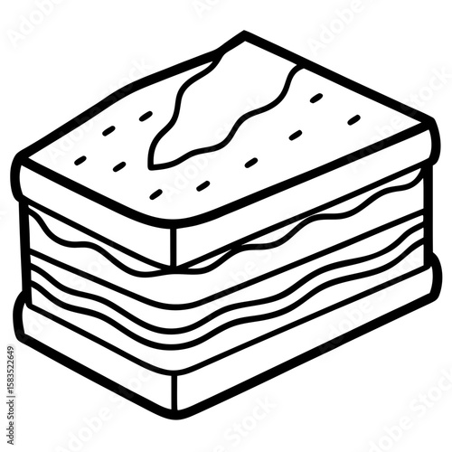 Dobos Torte line art vector