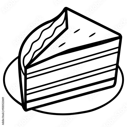 Dobos Torte line art vector