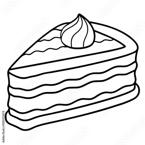 Dobos Torte line art vector