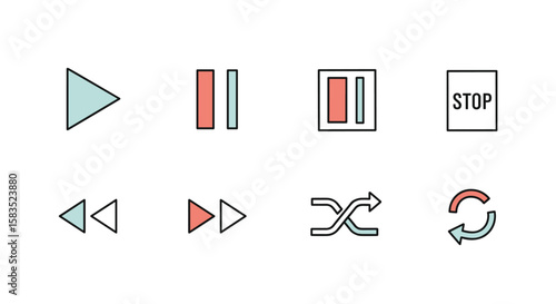 Collection of audio playback controls for music players and media applications