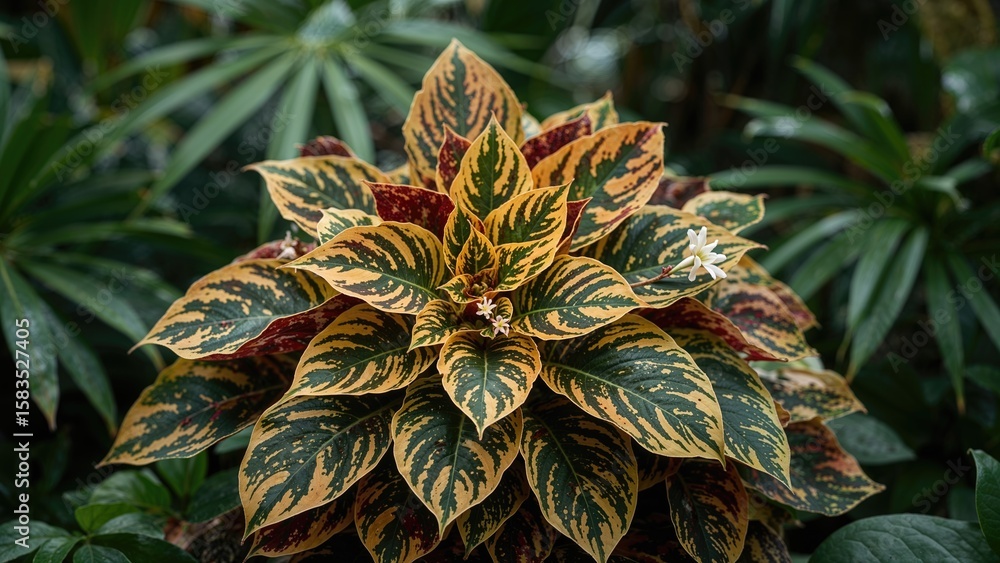 Obraz premium Croton Petra showcasing a variety of leaf colors