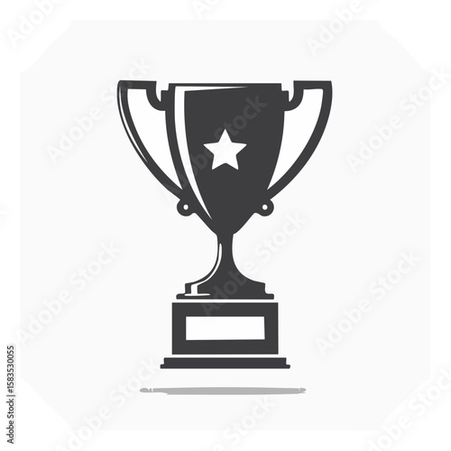 Trophy cup vector illustration for award achievement competition concept graphic element success goal champion victory star