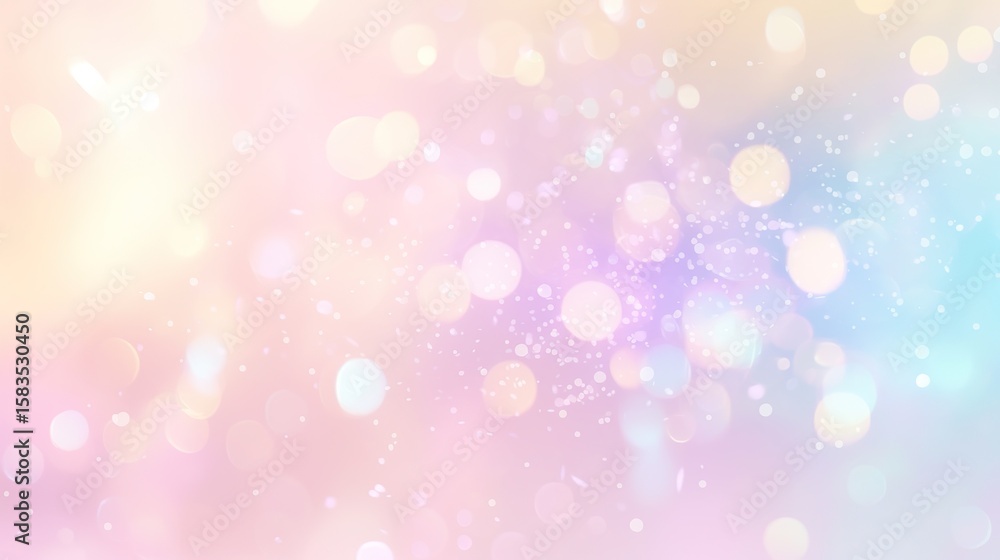 Obraz premium Holographic gradient background with soft pastel colors creates a charming dreamy atmosphere, vector illustration, digital painting in hyper-realistic style.