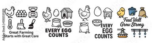Poultry Farming egg Set – Every Egg Counts Vector