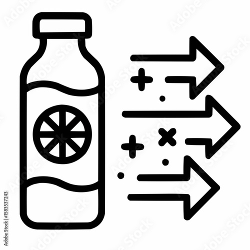 Juice cleanse with toxin arrows exiting. System reset