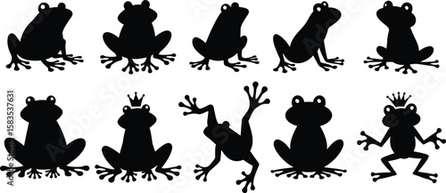 Frog Silhouette Set