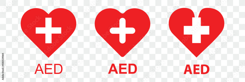 Fototapeta premium Red AED Icon Illustration