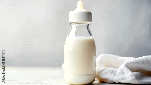 Baby bottle filled with milk