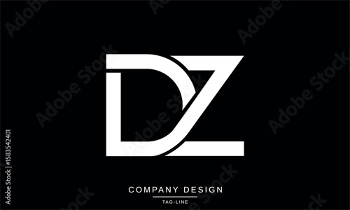 DZ, ZD, D, Z Abstract Letters Logo Monogram design Font Icon Vector