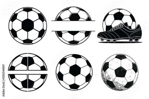 Soccer Ball Vector Icons Set