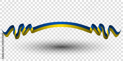 Transparent Ukrainian ribbon flag for ukrainian independence day