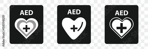 AED defibrillator icon for cardiac emergency