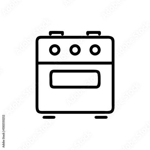 Stove Outline Icon in Modern Minimal Style


