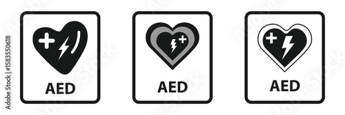 AED defibrillator icon for cardiac emergency