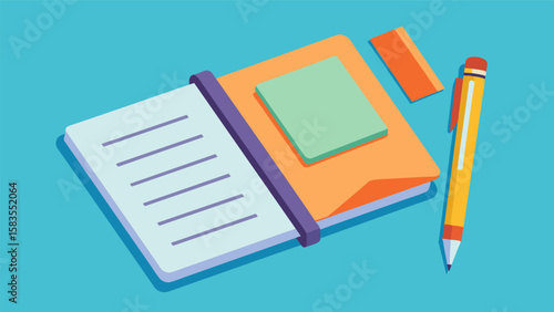 Notebook and pen For when you need to jot down ideas or notes without relying on technology.. Vector illustration