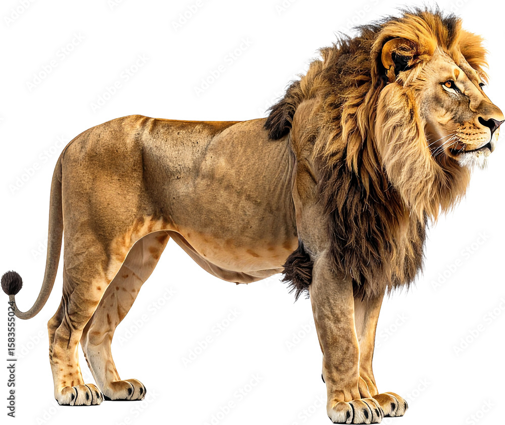 Obraz premium 3D lion icon isolated on transparent background. PNG