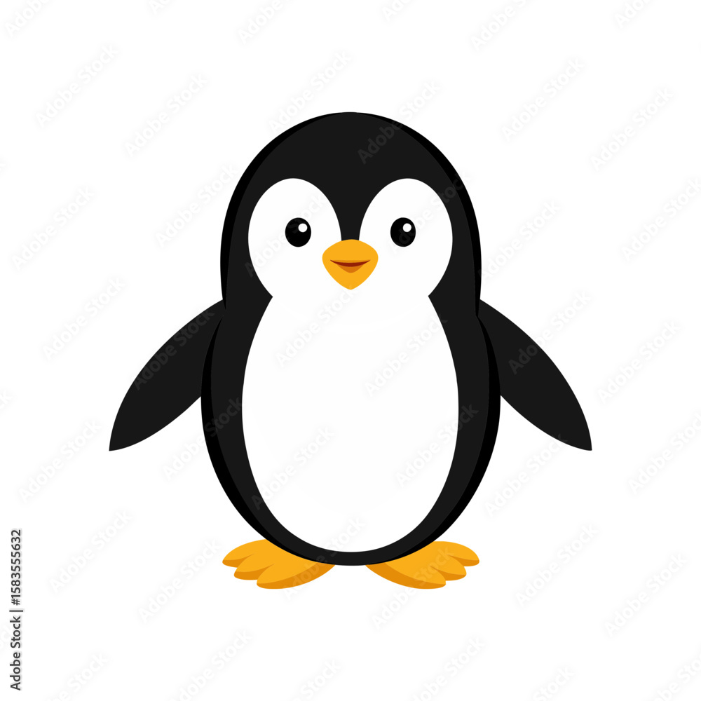 Obraz premium penguin animal head logo vector art illustration