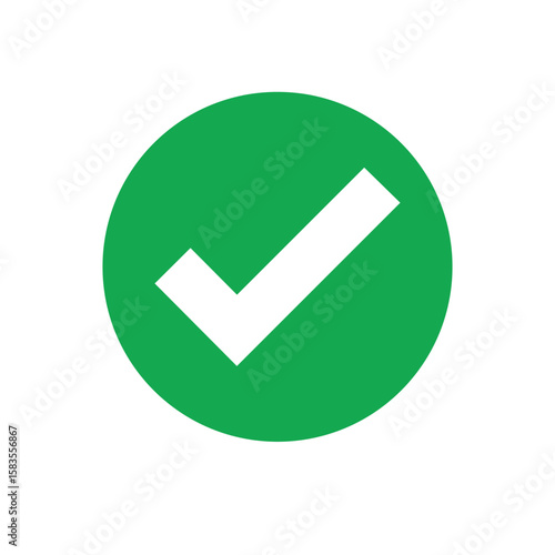 Green Check Mark: A crisp green check mark set against a clean background, symbolizing approval and validation.