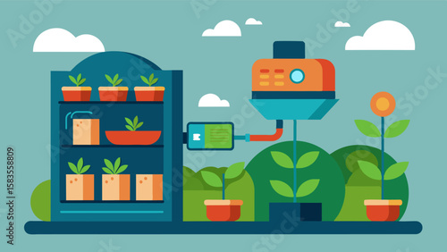An illustration of a smart packaging solution using oxygenabsorbing technology to extend the shelf life of stored crops and reduce spoilage.. Vector illustration