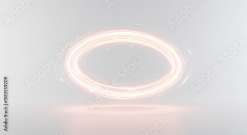 柔らかな光が描く、輝く楕円形輪郭。抽象的背景。. AI Generated