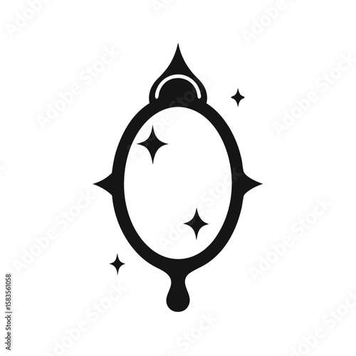 silhouette mirror with star sparkles doodle logo