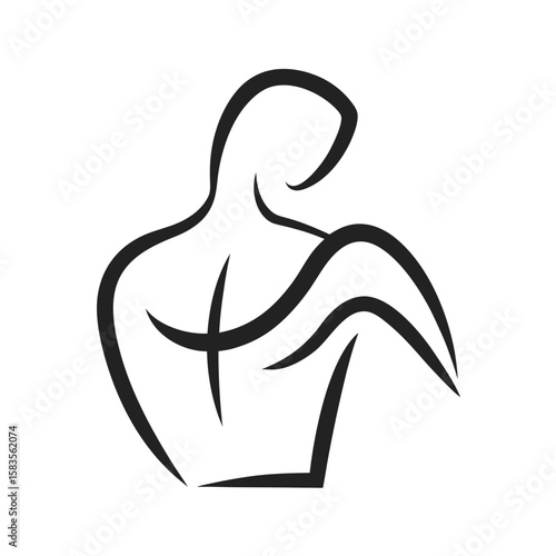 silhouette shoulder rehab motion doodle logo