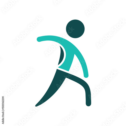 silhouette stick figure doing rehab exercise