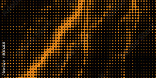 Electric neon waves filling the ether. Shimmering dots forming a pattern of smooth lines, bumps and depressions. Acid vector background for music album.