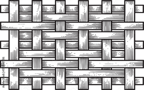 Artistic detailed woven pattern in black and white demonstrating seamless textural backgrounds for designs