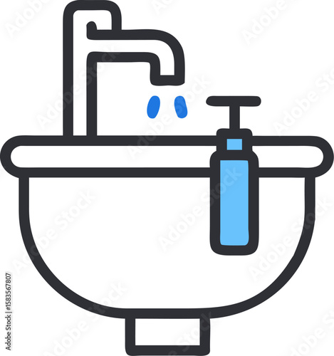 bidet vector icon on white or transparent background. plumbing tools. Editable and Printable sticker.