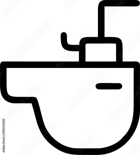 bidet pictogram vector icon on white or transparent background. plumbing tools. Editable and Printable sticker.