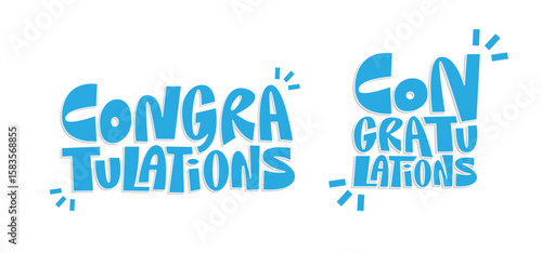Congratulations banner lettering design Fun and joyful typographic message