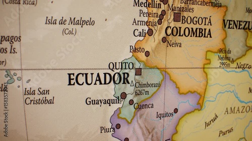 Ecuador on a map of South America.