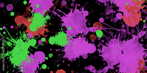 Colorful watercolor background with vintage texture design on white paper background.The art of exploding emotions, including feelings of love, greed, anger, and delusion, expressed in an abstract way